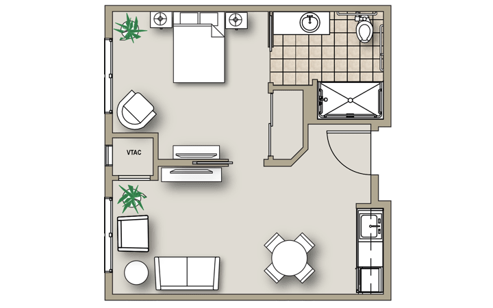 One Bedroom A floor plan
