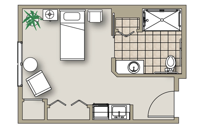 Studio A floor plan