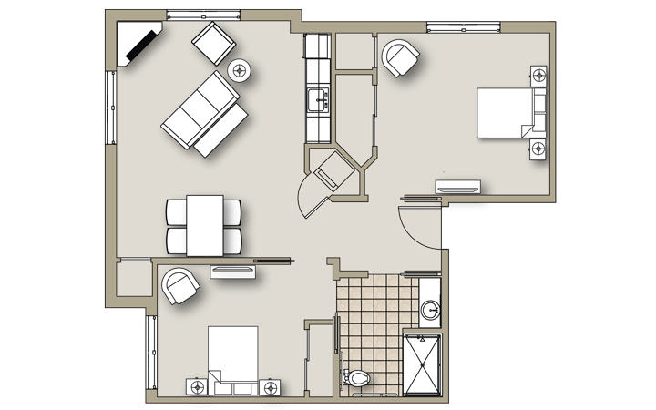 Two Bedroom B floor plan