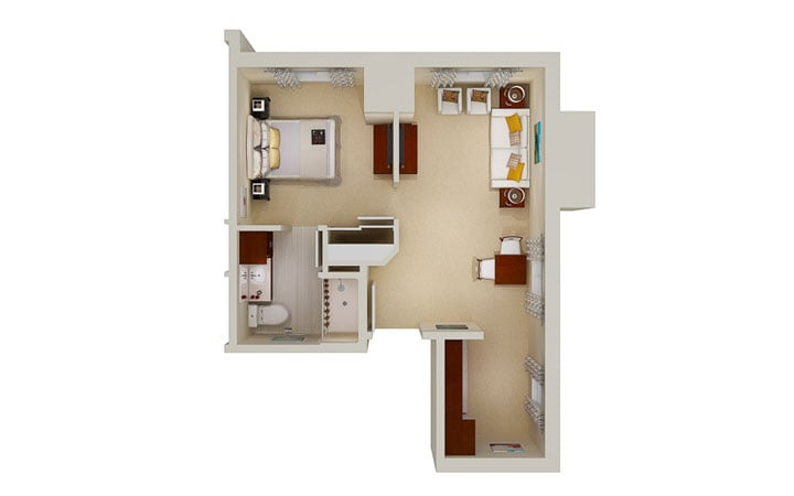 One Bedroom A floor plan
