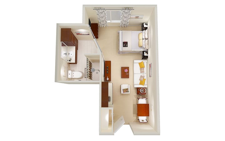 Studio A floor plan