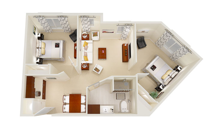 Two Bedroom A floor plan