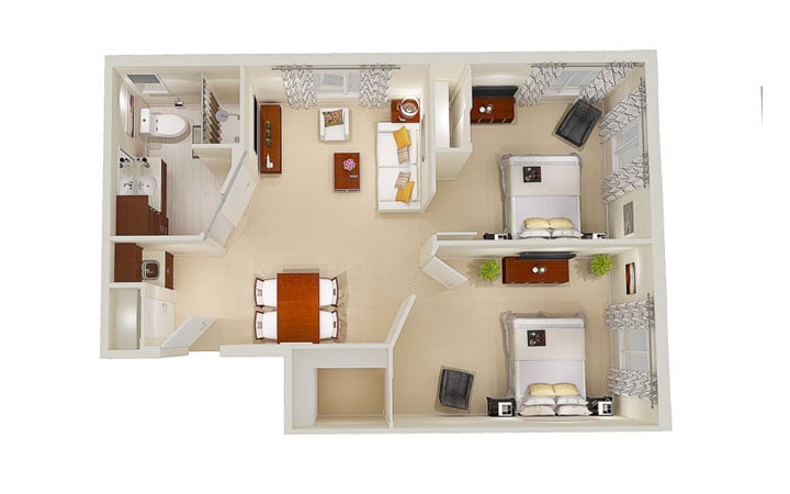 Two Bedroom B floor plan